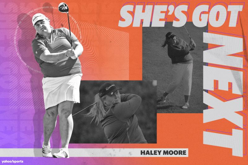 وجدت النجمة الصاعدة LPGA هالي مور هروبها وسعادتها في لعبة الجولف. (العنبر ماتسوموتو / ياهو سبورتس)