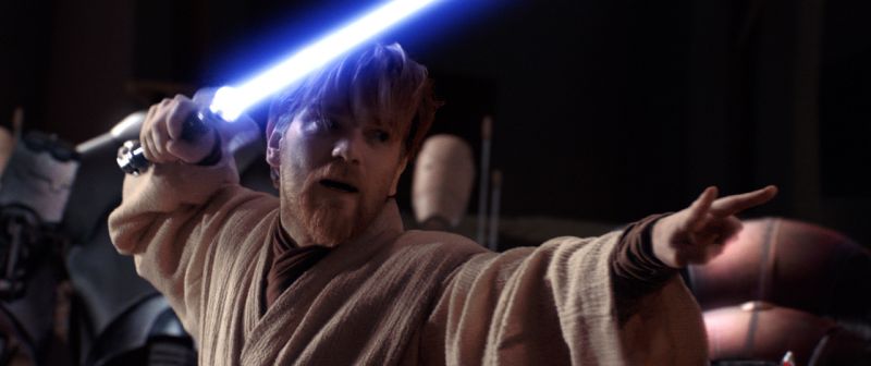 إيوان ماكجريجور في دور أوبي وان كينوبي في فيلم Star Wars: Revenge of the Sith (الصورة: مجموعة 20thCentFox / Courtesy Everett)