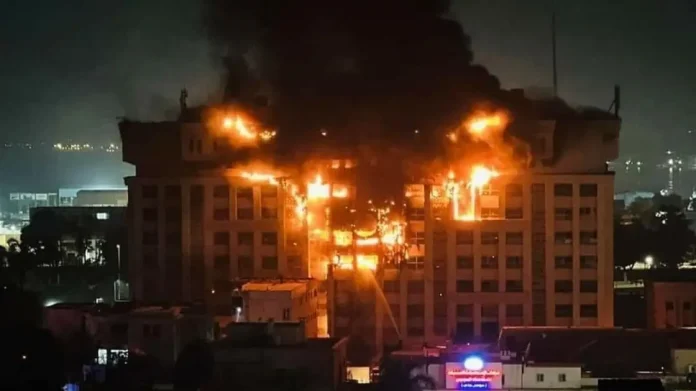 مشاهدة فيديو حريق مديرية امن اسماعيلية مباشر